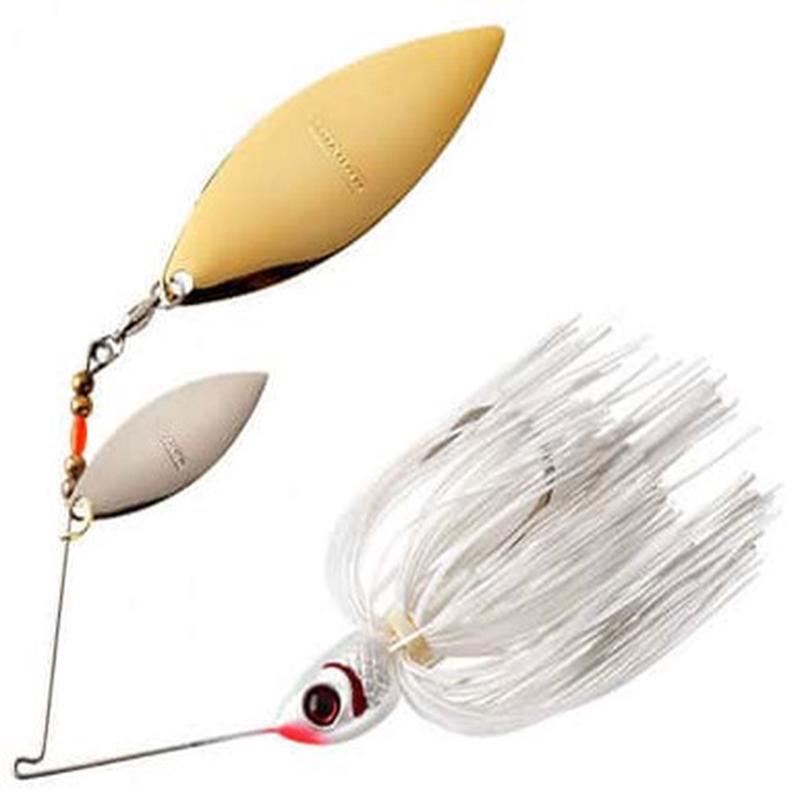 Booyah BYBW12 Willow Double Blade Spinbait 1/2oz 615 Pearl White/Snow White