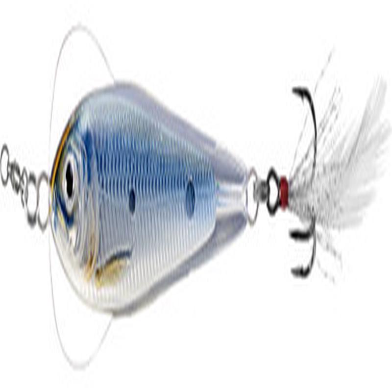 LIVETARGET Flutter Shad Jigging Spoon - 3in - Silver/Blue
