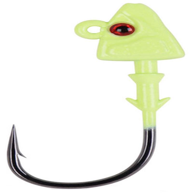 Mustad SD824 Elite Shad/Darter Jig Head Lure 1/4oz Glow Green