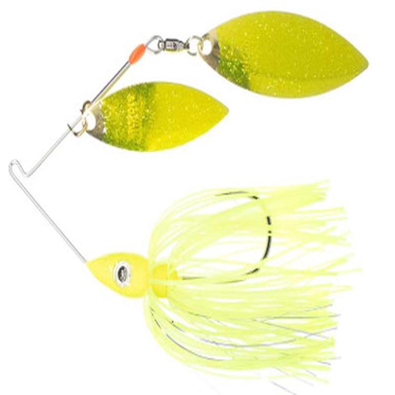 Nichols Lures Pulsator Metal Flake DW Spinnerbait - 3/8oz - Transparent Chartreuse
