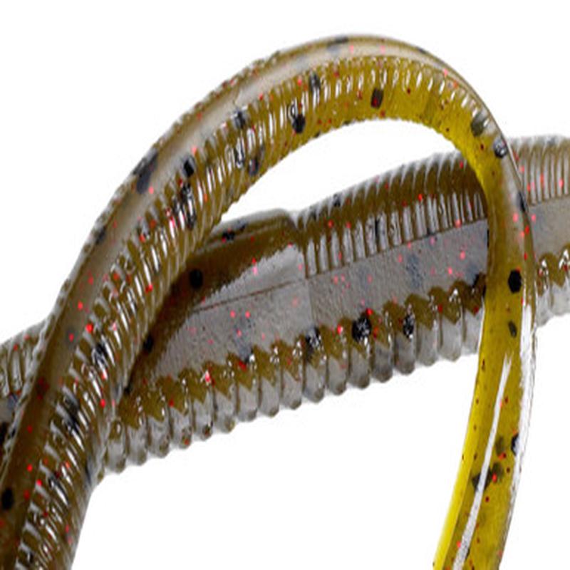 Reaction Innovations The Flirt Finesse Worm - Green Pumpkin/Red 15pk