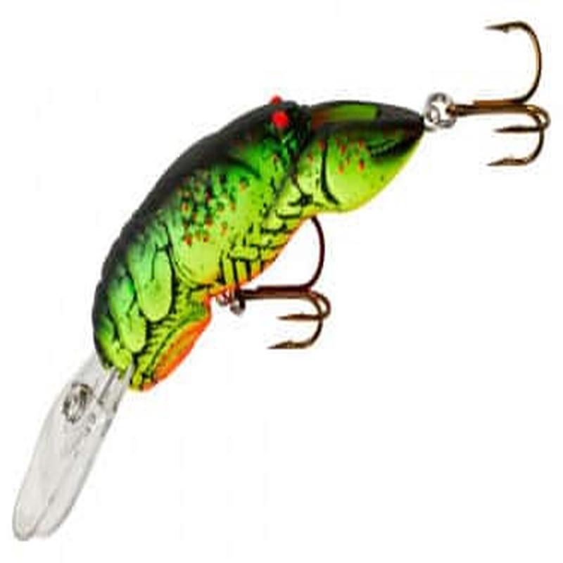 Rebel D76 Deep Wee Crawfish 2 3/8in Crankbait Chartreuse/Green Black