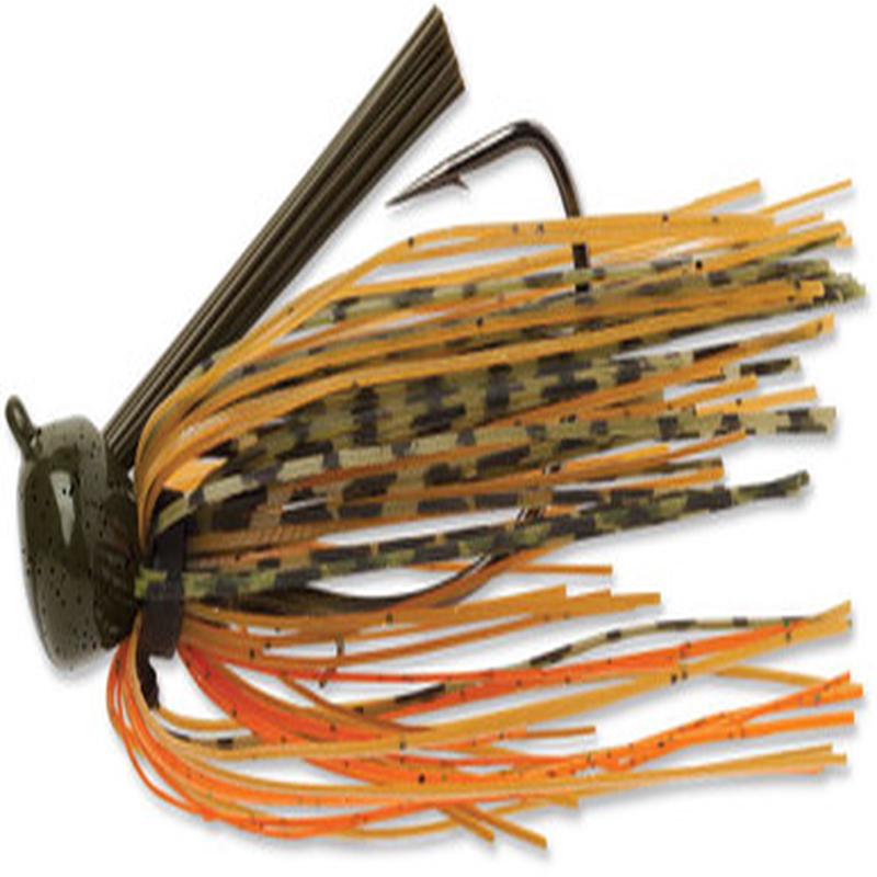 Terminator Weedless Football Jig - 1oz - Green Pumpkin Orange