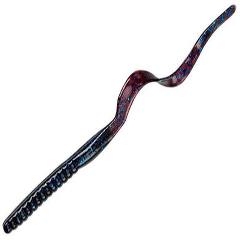 Yum Ribbon Tail Worm - 10in - Blue Fleck