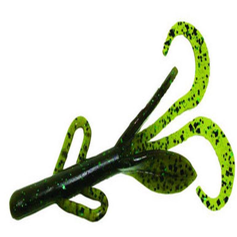 Zoom Baby Brush Hog Bait - 4in - Green Pumpkin Green