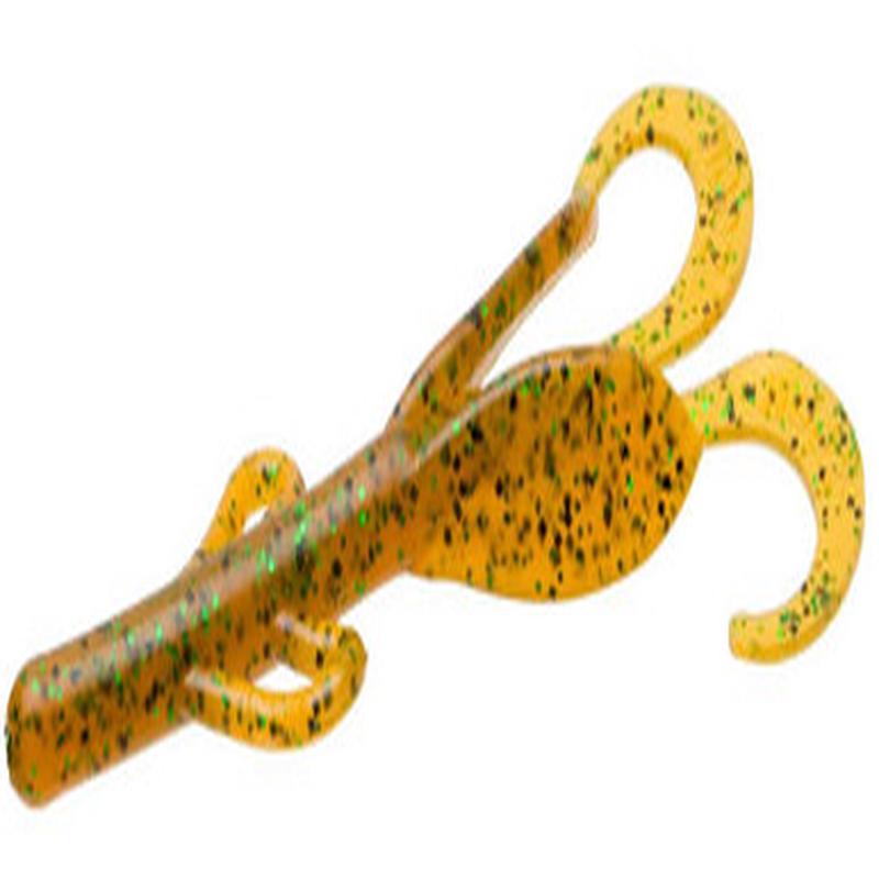 Zoom Baby Brush Hog Bait - 4in - Rootbeer Pepper Green