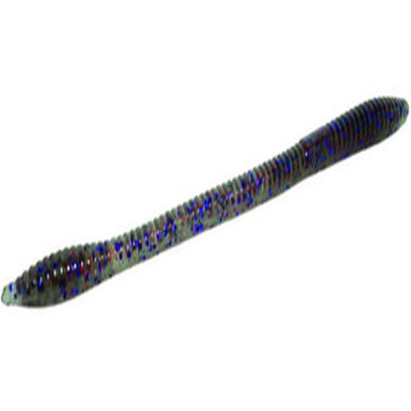 Zoom Trick Worm - 6-1/4in - Smoke Purple Red Glitter