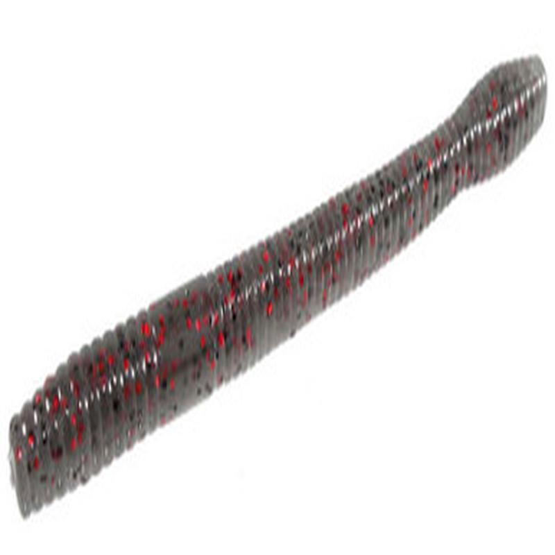 Zoom Magnum Finesse Worm Bait 5in Smoke Red