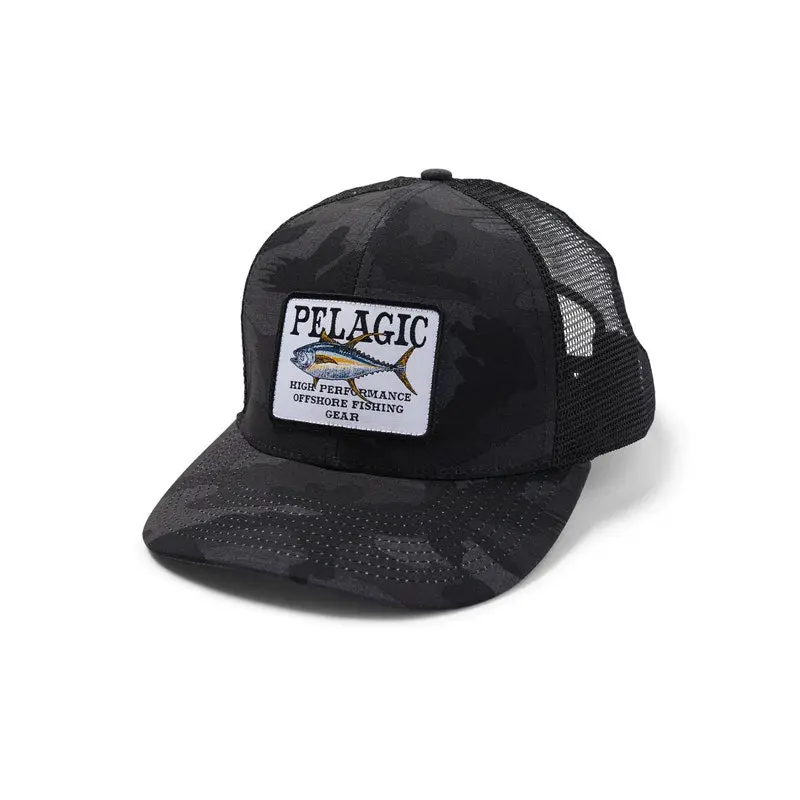 Cap Pursuit Fish Camo Snapback Black