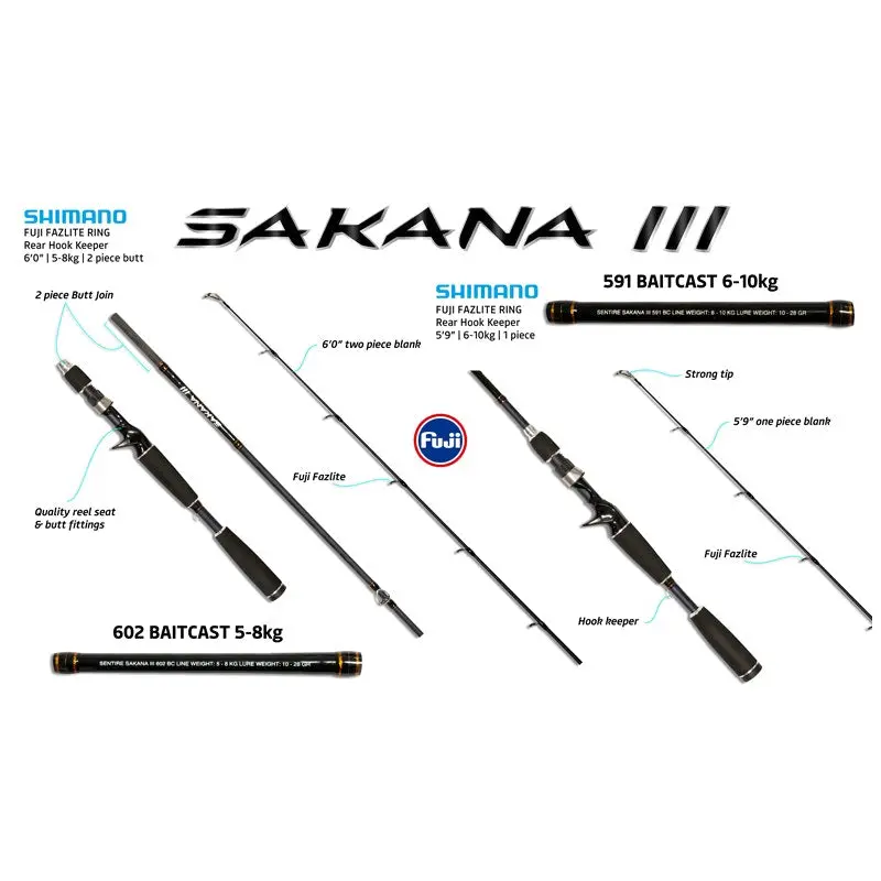 Shimano Sakana 3 Rod Baitcast Rod Series