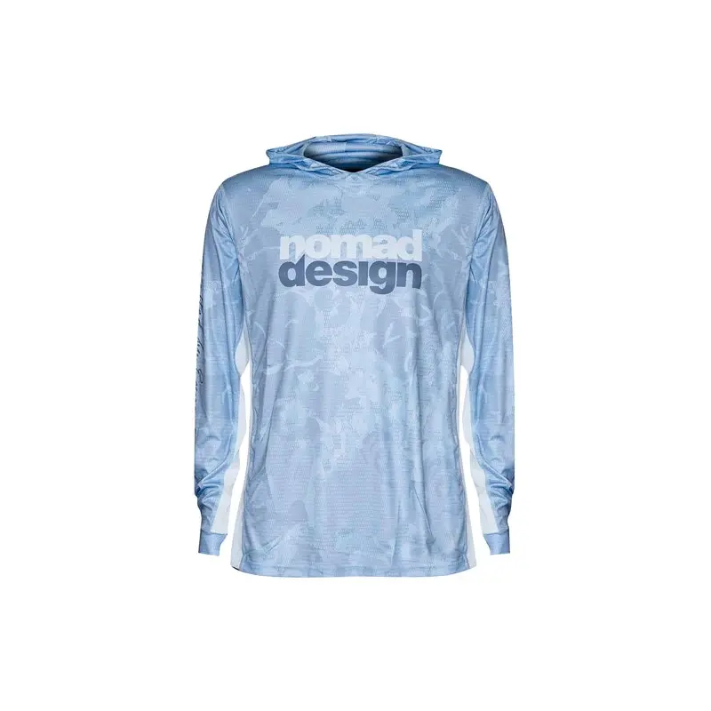 Tech Fishing Shirt Hooded - Camo Splice Blue