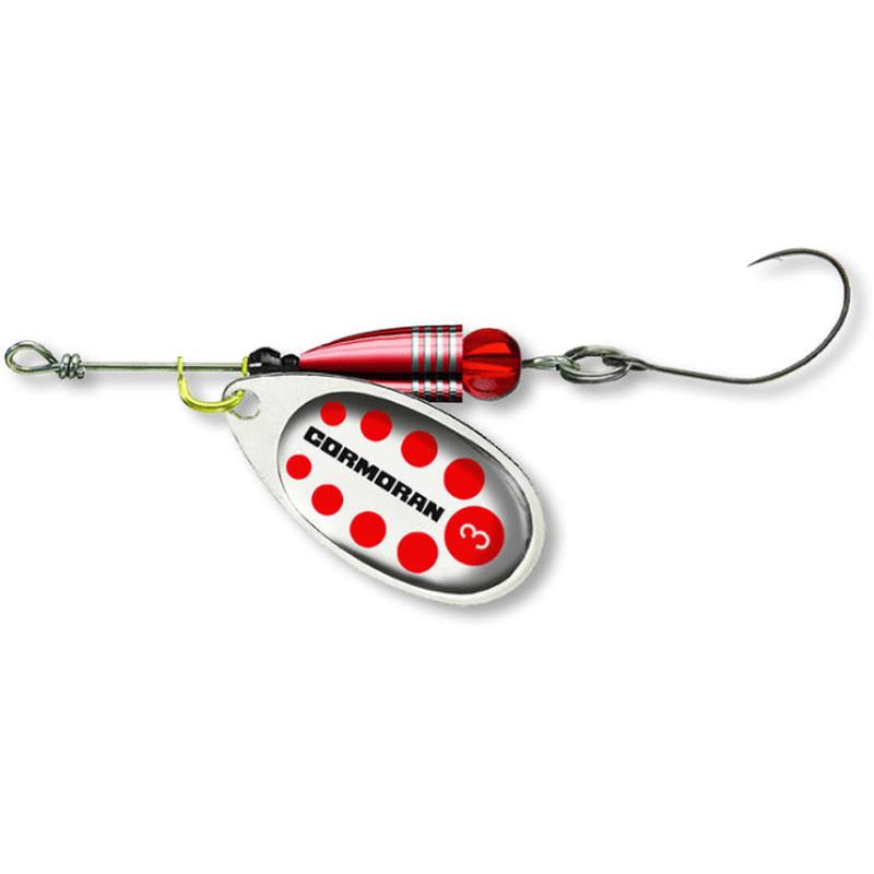Cormoran Bullet Spinner Single Hook Silver Red Dots #1 3g