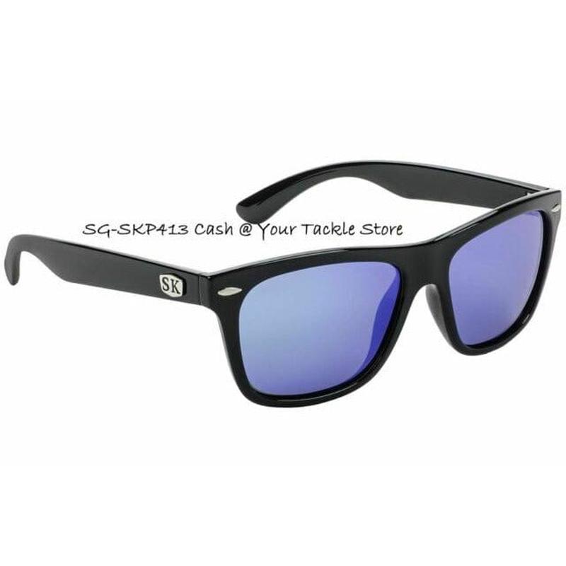 STRIKE KING SK Plus Cash Shiny Black Frame Multi Layer White Blue Mirror Gray Base Lens