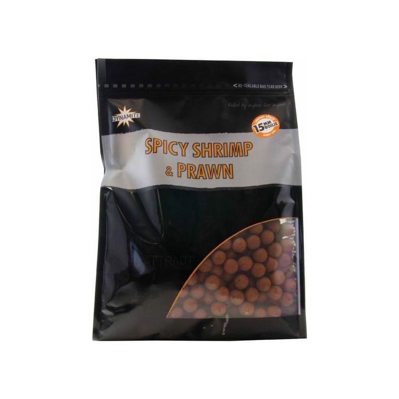 Dynamite Baits Spicy Shrimp & Prawn (Krill) Boilies 15mm 1kg
