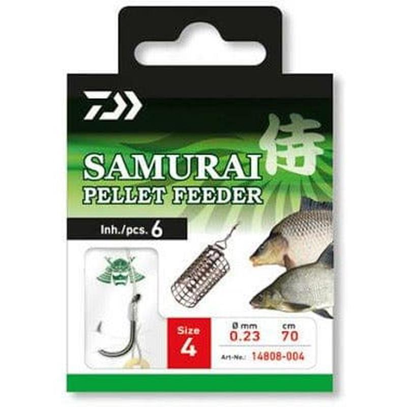 Daiwa Samurai Pellet Feeder Snelled Hooks 70cm - 6pcs