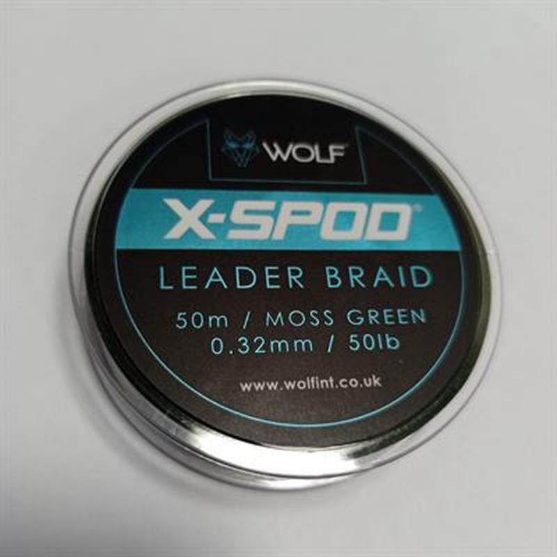 Wolf X-Spod Braided Shockleader Moss Green 50m