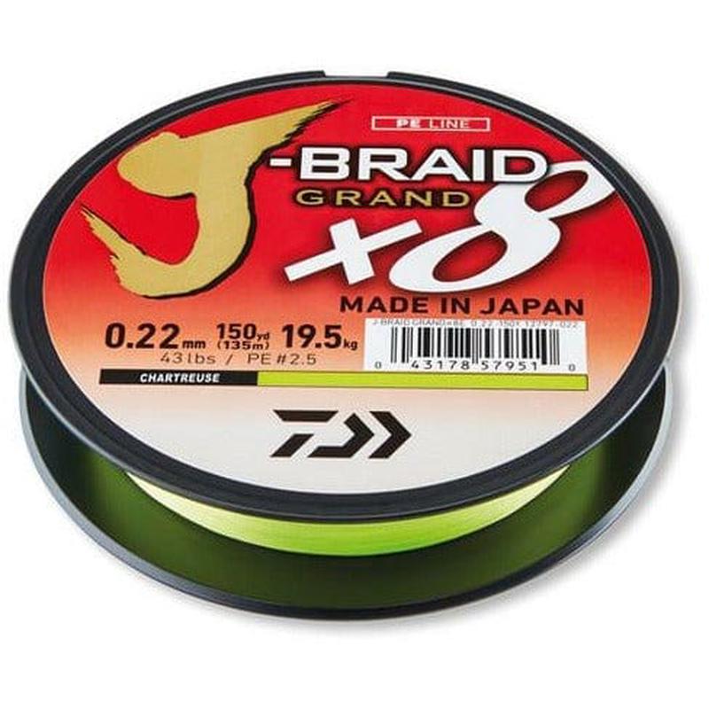 DAIWA J-Braid Grand X8 135m Chartreuse