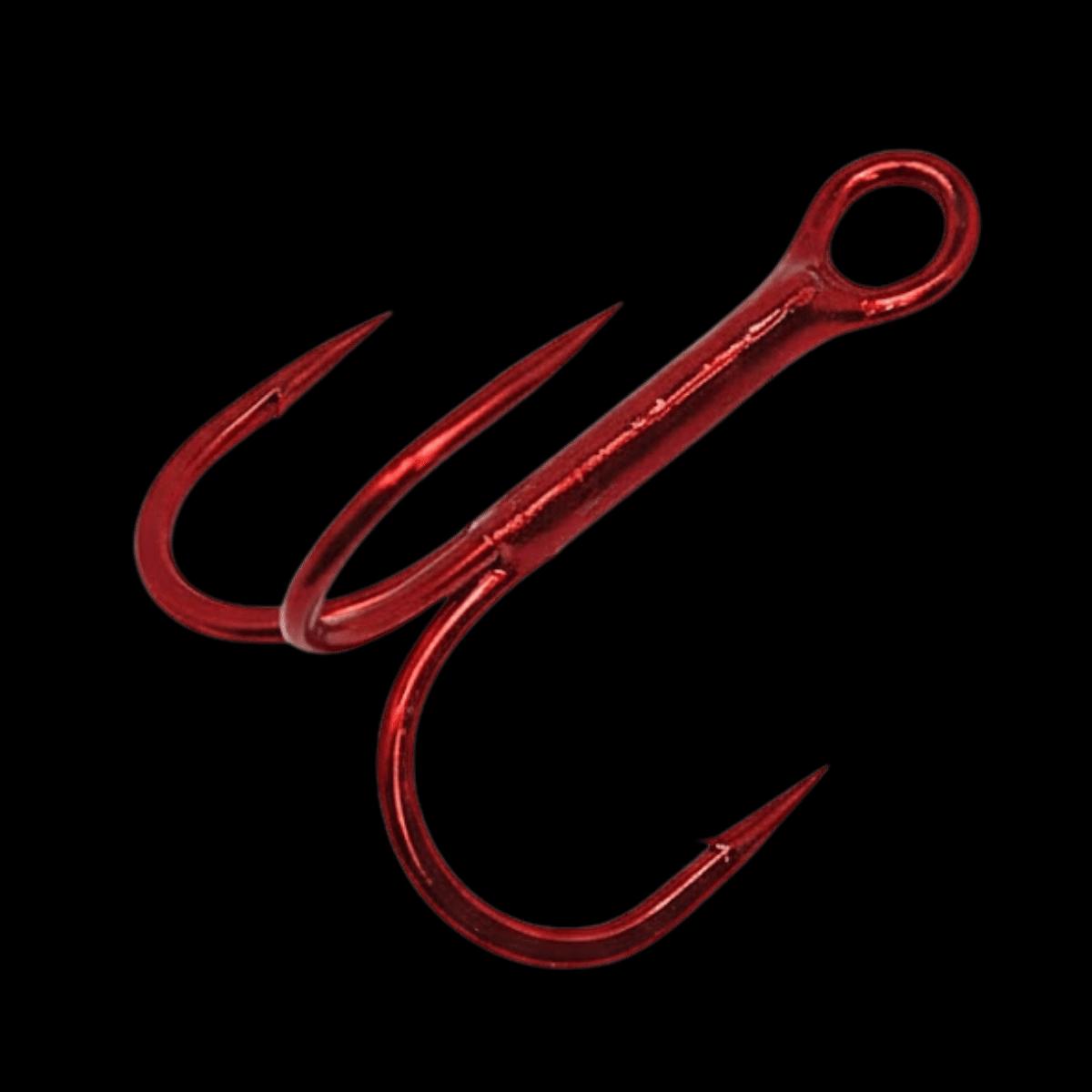 GAMAKATSU ROUND BEND TREBLE HOOKS 9PK - SIZE 4 - RED