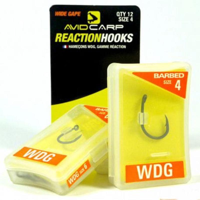Avid Carp Reaction Range Hooks - WIDE BARBED