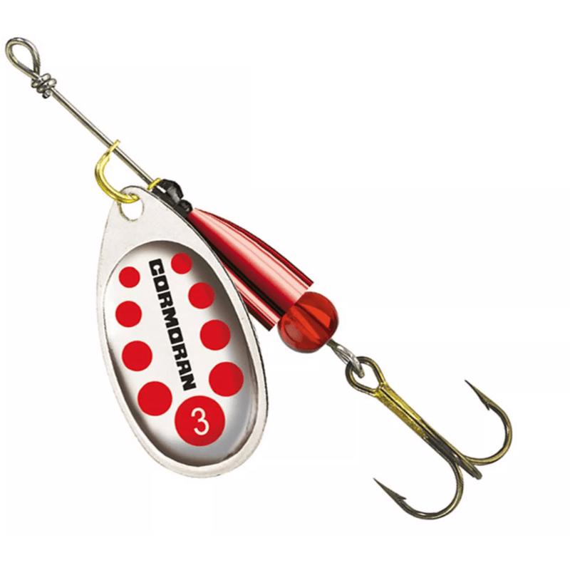 Cormoran Bullet Spinner Silver Red Dots Size 3 - 7g