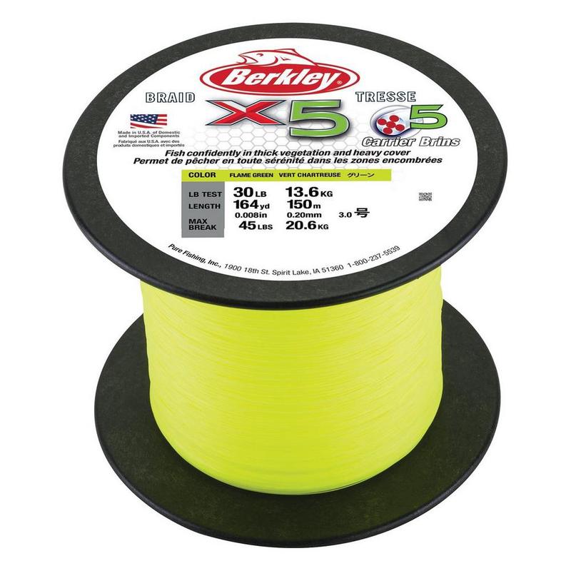 Berkley X5 Braid 0.20mm 2000m - Flame Green