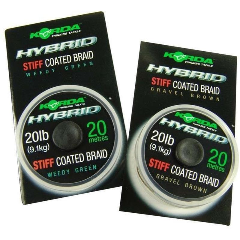 Korda Hybrid Stiff Coated Braid 20lb Gravel Brown