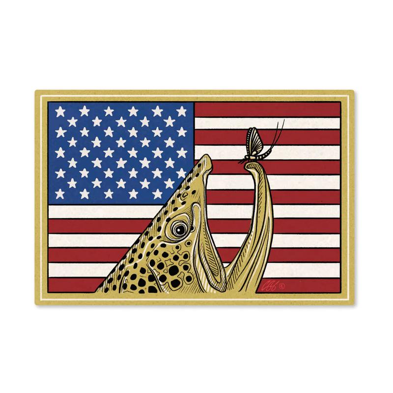 Underwood Red White & Brown Sticker