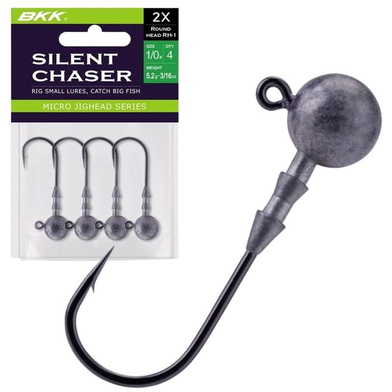 BKK Silent Chaser Round Head Jighead, 2X Wire, Medium Shank