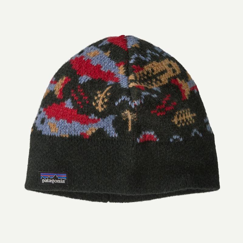 Patagonia Fun Hog Beanie - Salmon Energy: Old Growth Green