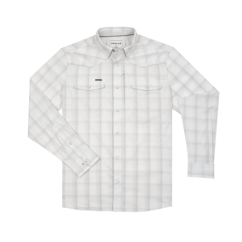 Poncho - The Kalispell - Grey Blue and Cream Plaid
