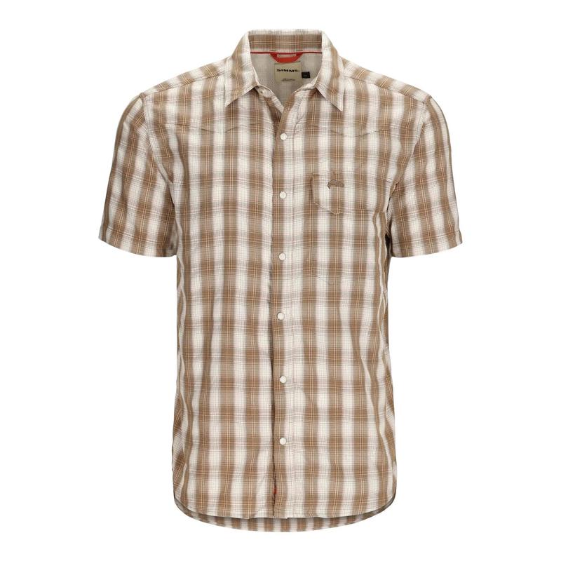 Simms Men's Big Sky Short-Sleeve Shirt - Driftwood Plaid