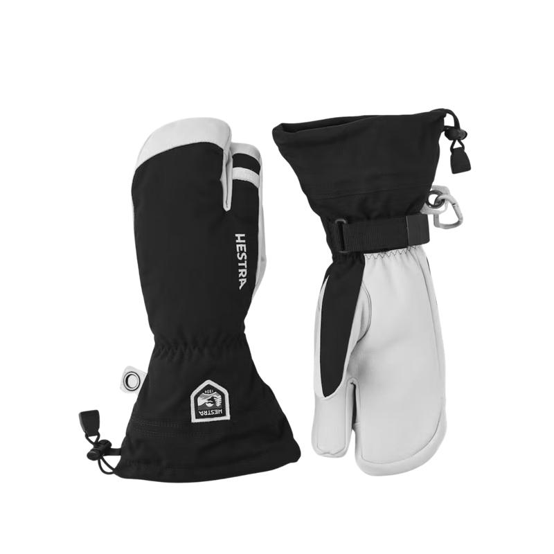 HESTRA MEN'S ARMY LEATHER HELI SKI 3 FINGER - BLACK