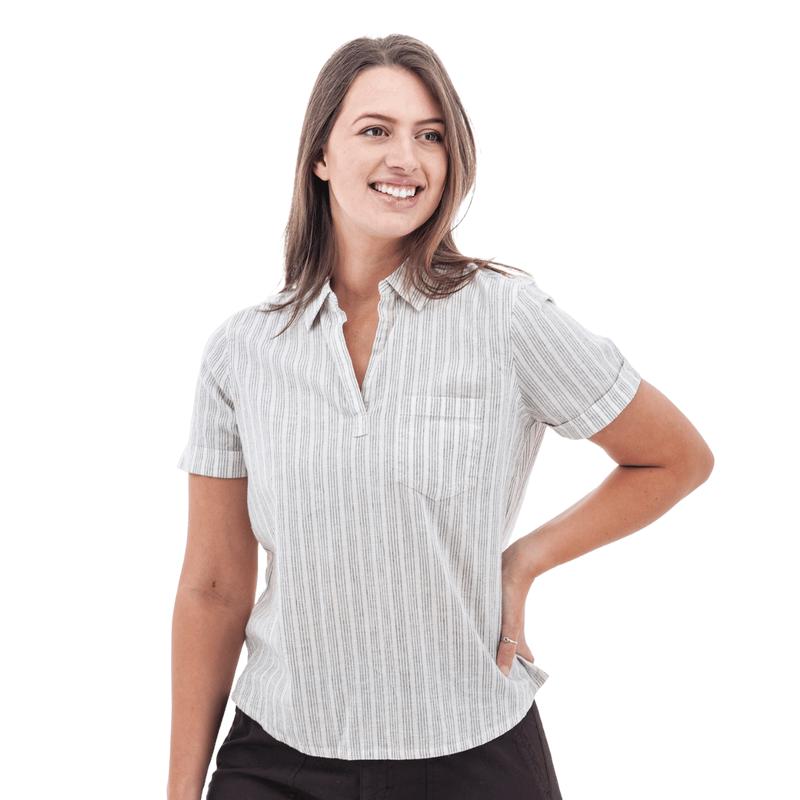 AVENTURA WOMEN'S BREEZY POPOVER CAMP SHIRT - EGRET