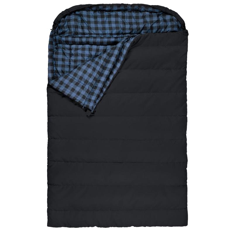 Teton Sports Bridger Mammoth -7c/20f Canvas Double Sleeping Bag in Charcoal and Blue