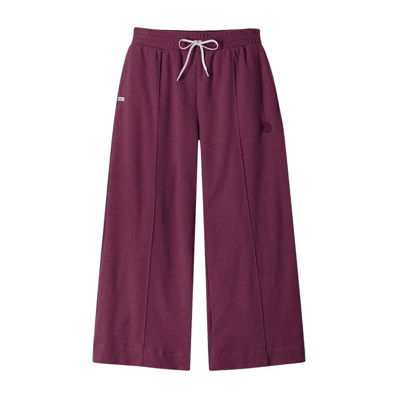 STIO WOMEN'S TURPIN FLEECE WIDE CROP PANT - AUBERGINE
