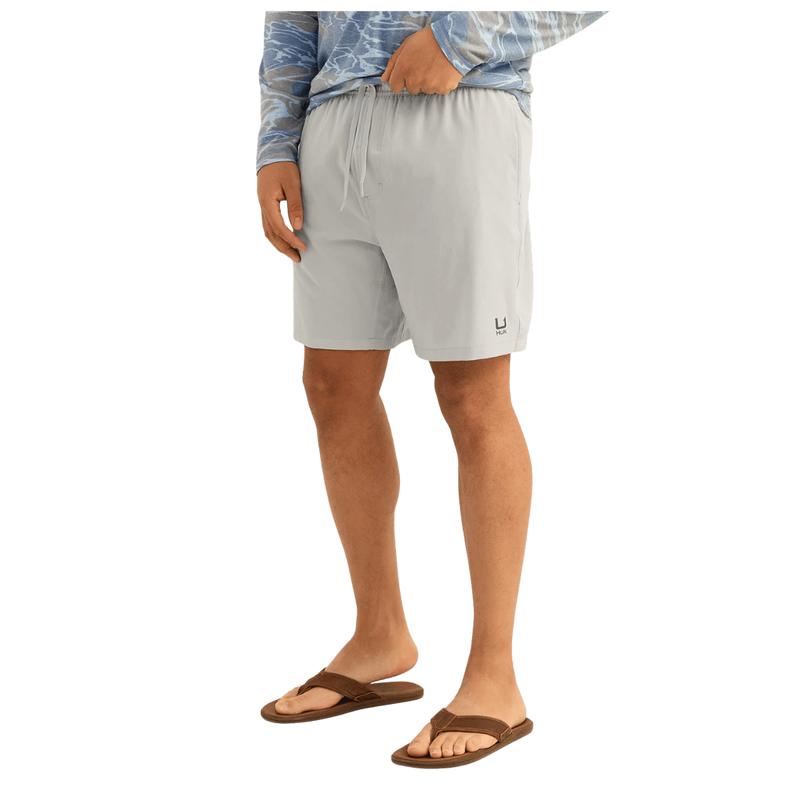 HUK MEN'S LEEWARD SHORT - HARBOR MIST HEATHER