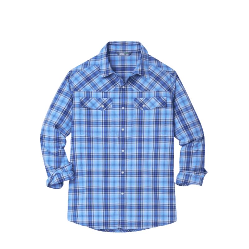 STIO EDDY SHIRT LONGSLEEVE - LARKSPUR BLUE PLAID