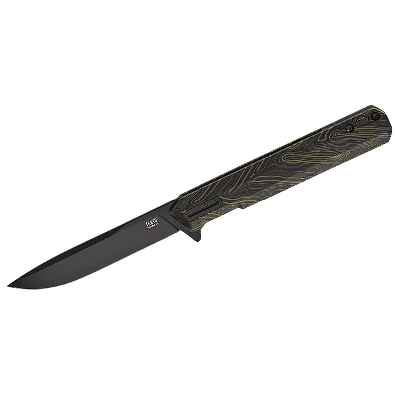 TEKTO KNIVES F2 BRAVO DAMASCUS D2 FINE FLIPPER
