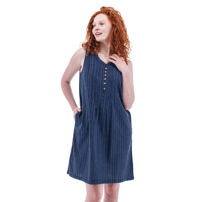 AVENTURA WOMEN'S BREEZY PINTUCK SWING DRESS - DARK NAVY
